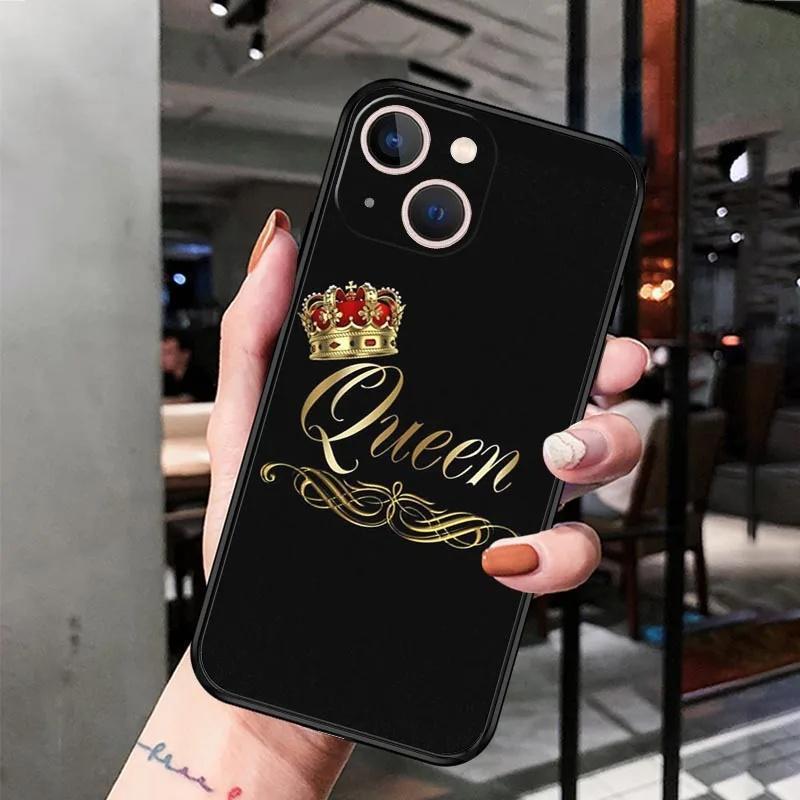 Applicable To Iphone14 Mobile Phone Case King And Queen Couple Crown Mobile Phone Case Hair Painted Anti-Drop Millet