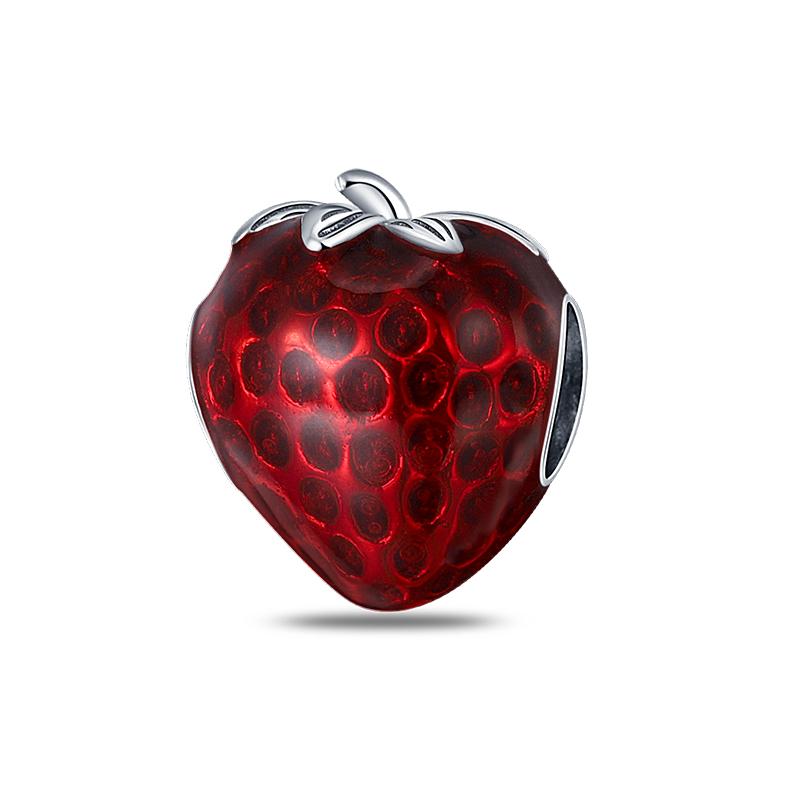 copper Strawberry Cherry Apple Avocado Fruit Charm Bead Charms Pendants Compatible With Do It Yourself Authentic BraceletS Birthday Jewellery