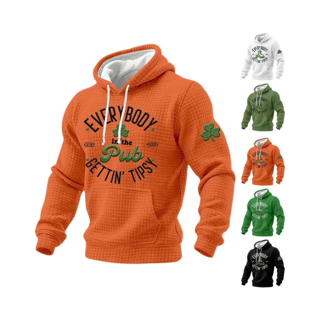 Men Irish Casual Graphic Knit Pullover Casual Shirt Holiday Outfit