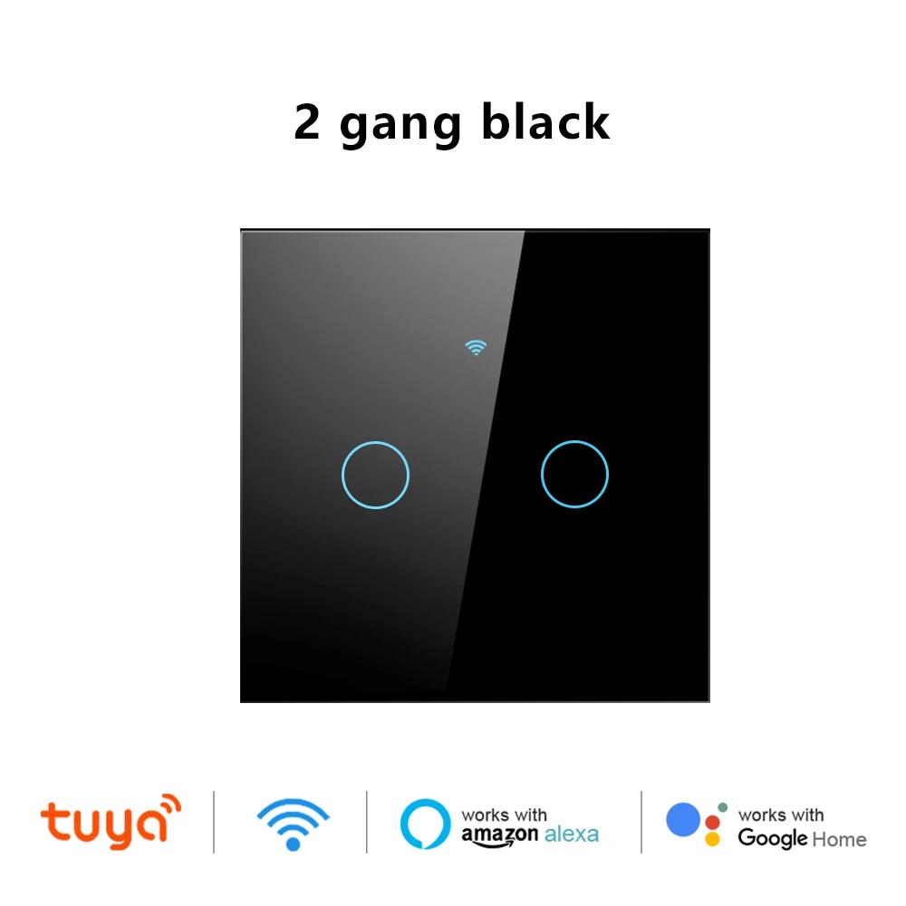 EU/US Smart Switch Alexa RF433 No Neutral Tuya Control Works With Google 1/2/3 Gang Smart Life Home Light WiFi Touch Switches