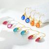Elegant Teardrop Cat's Eye Earrings: Four-Color Inlaid Resin Fashion for Women