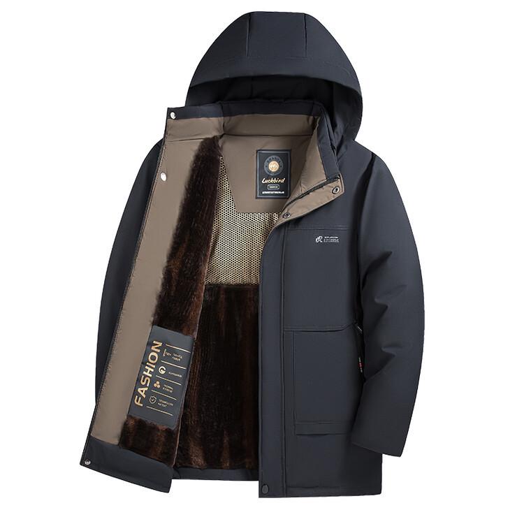 Dad's Winter Graphene Heated Cotton Jacket with Detachable Hood - Men's M2853