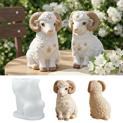3D Cute Sheep Candle Silicone Mold Lamb DIY Aromatherapy Candle Gypsum Clay Resin Mold Goat Soap Mold Home Decoration Gifts