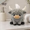 Matte Texture Yak Figurine Holder Simulated Highland Tissue Box, Cute Decorative Paper Dispenser, Waterproof Animal Shape Table Ornament PETG Storage