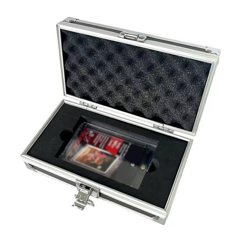 Baseball Card Display Case Portable Showcase Lockable Protect Trading Card Case for Sports Cards Grading Card Collectors PSA