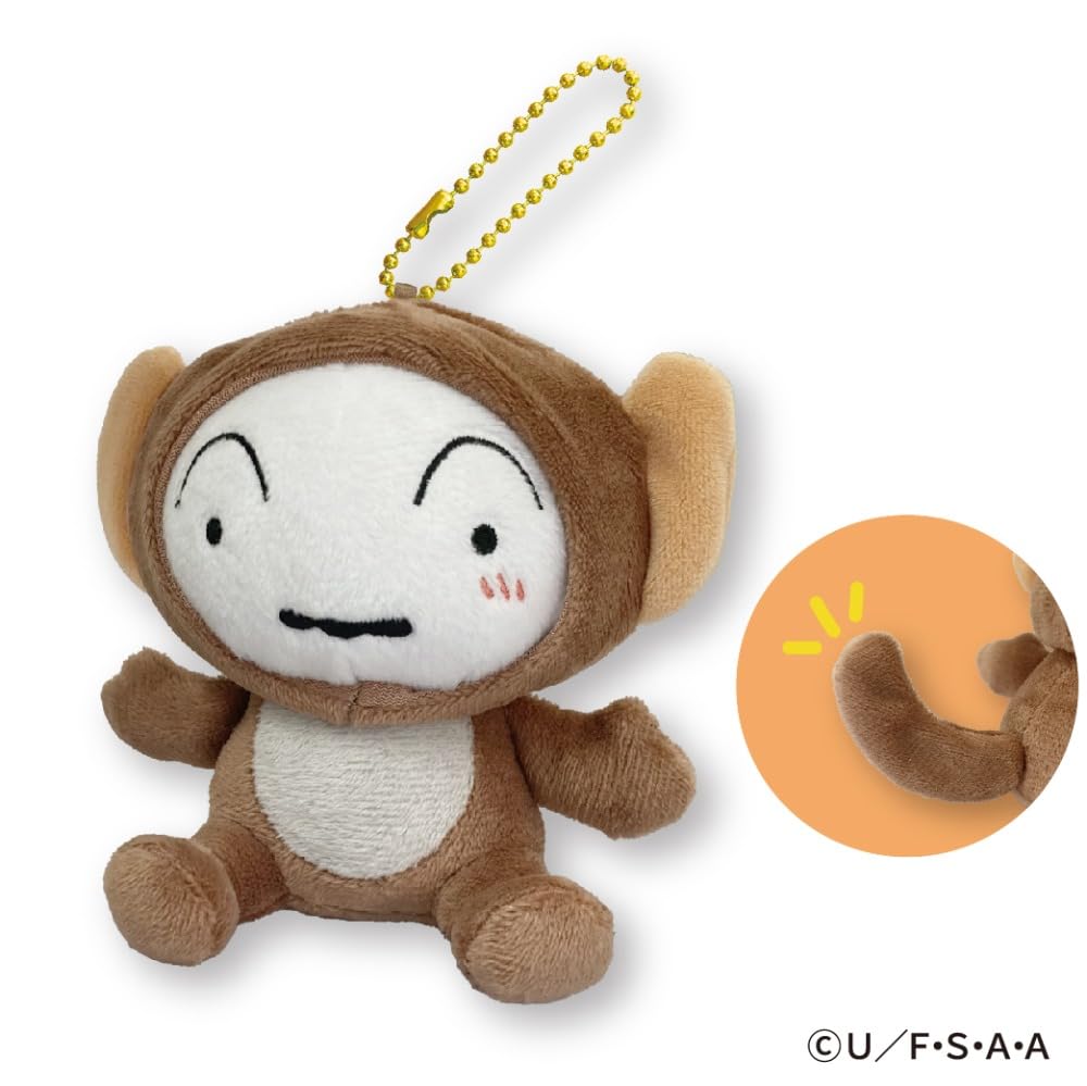 Sail Crayon Shin-chan Buru Buru Mascot 8, Sarushiro, Approx. H12 X W8.9 X D8.5cm Y-13128D