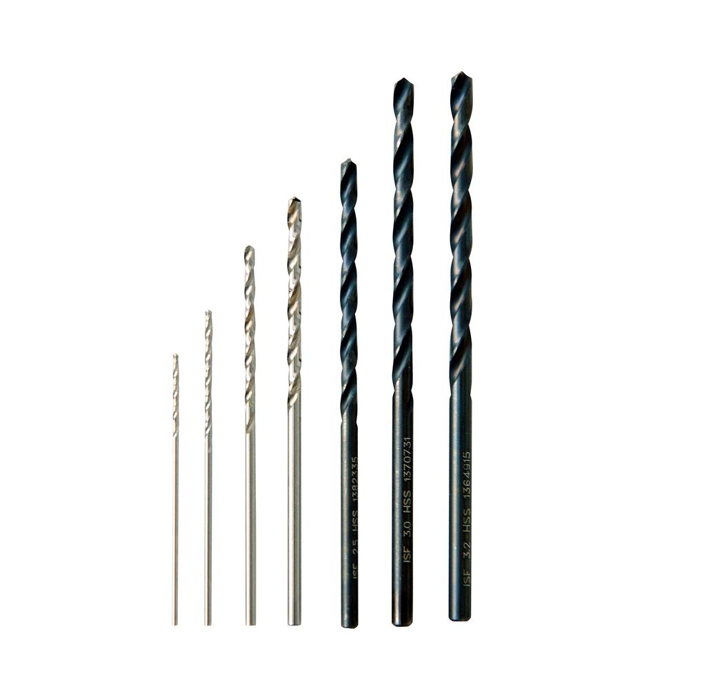 HOZAN Drill Ideal for Pin and K-5 Set, Vises, 7-Piece Set 0.8, 1.0, 1.5, 2.0, 2.5, 3.0, 3.2