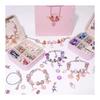 Accessory Kit Bracelet Making 80 Piece Set with Gift Box Stylish Charm Bead Play Birthday Present Gift (Purple)