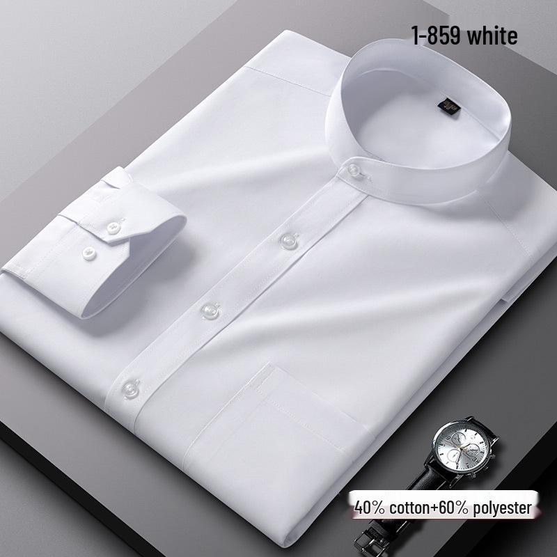 

Мужская рубашка с длинным рукавом, китайская красная, со стойкой, - профессиональная рабочая одежда в корейском стиле 40 (140-150 lbs)