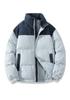 2025 Men's Trendy Color Block Puffer Jacket - Thick, Warm Cotton for Autumn/Winter.