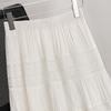 Sisbisa A-Line Hollow-Out High-Waist Midi Skirt