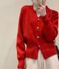 2023 Autumn V-neck Loose Fit Women's Wool Cardigan Sweater