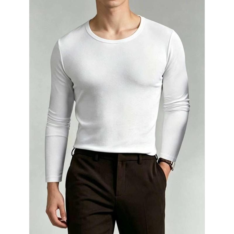 Men S Solid Color Long Sleeve High Neck Base Layer Top