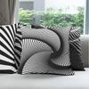 4Pcs, Contemporary Throw Pillow Cushion Case Pack, Monochrome Optical Illusion Themed Funny Quirky Geometric Ornaments, Charcoal