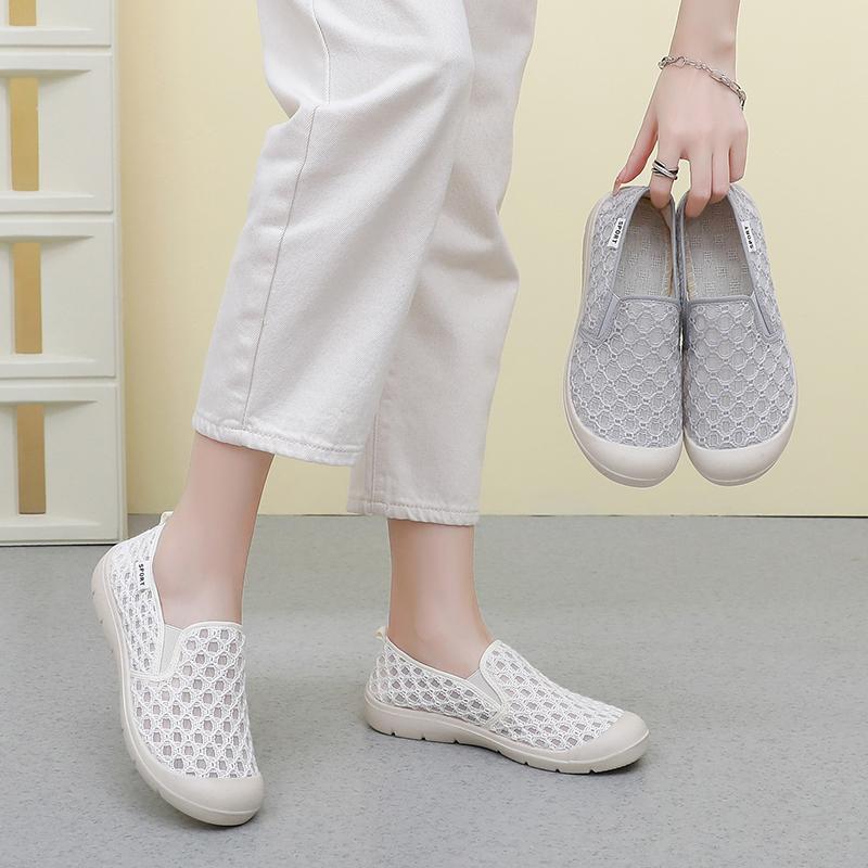 New summer mom shoes plus size women shoes breathable mesh shoes casual shoes comfortable walking shoes