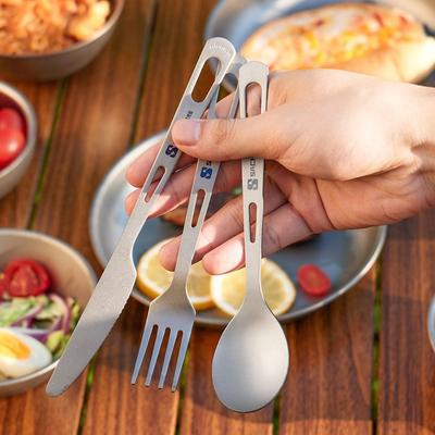 Long Handle Titanium Spoon Environmental Cutlery Fork New Outdoor Camping Fork  Outdoor Tool