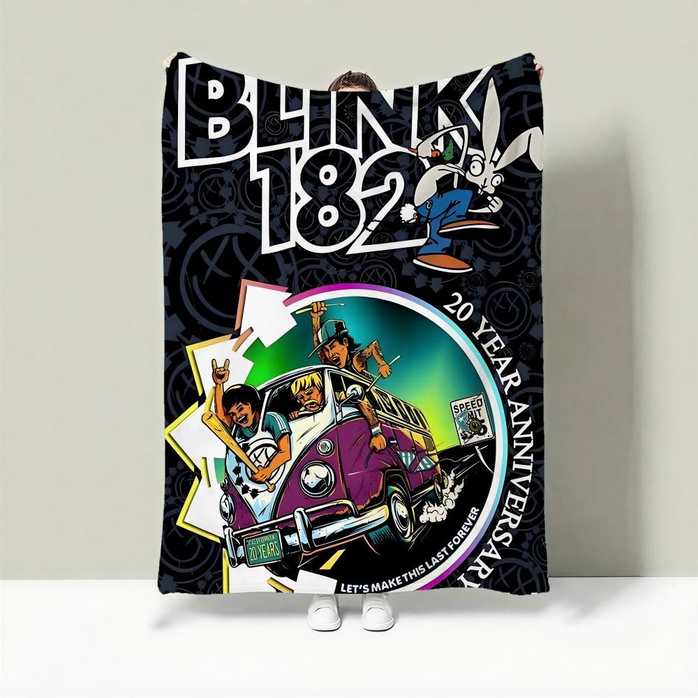 Band b-blink-182 Throw Lightweight 240g Flannel Blanket Soft Skin-friendly for Summer Cooling