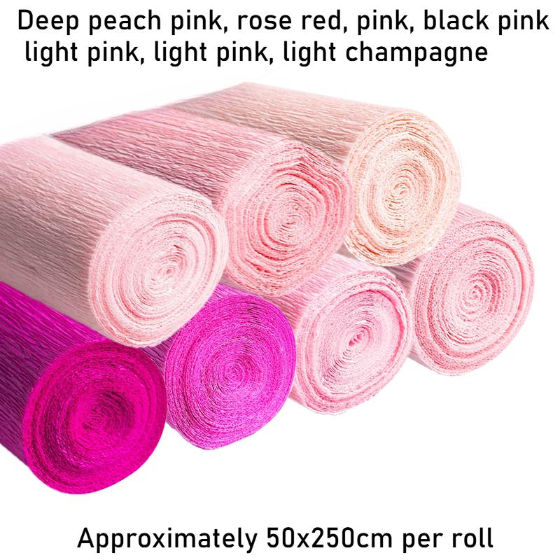 50x250cm Farbige Krepppapierrolle Origami Gefälteltes Krepppapier Basteln DIY Blumen Dekoration Geschenkpapier Basteln