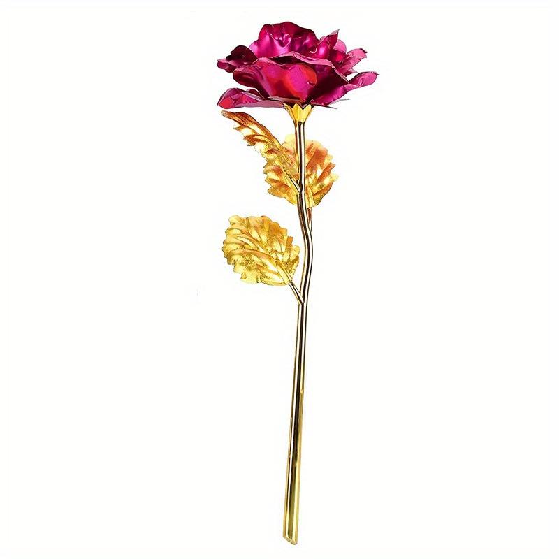 10pcs Artificial Gold Foil Rose Flower Full Blossom Presents, Romantic Gift for Her, Creative Thanksgiving Mother's Day Valentine's Day Women's Gift