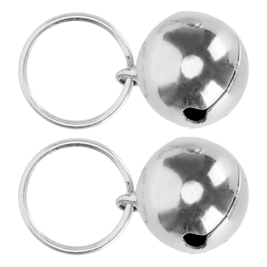 2pcs Rust Resistant AntiLost Copper  s Crisp Sound Round Collar Decoration for Dog Cat(Golden )