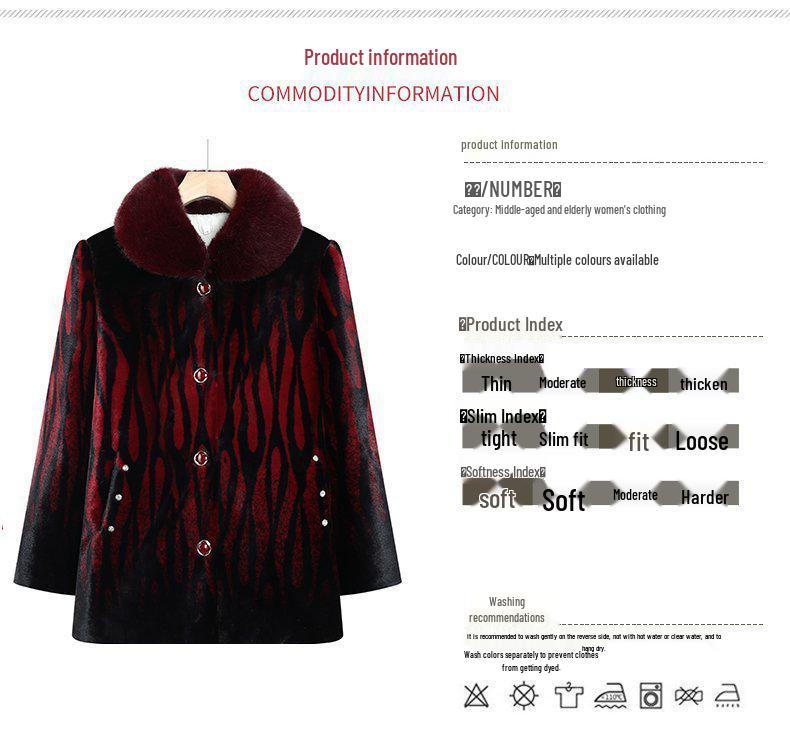 Women's One-Piece Grandma Style Mink Velvet Jacket – Versatile, Stylish, Autumn/Winter Top