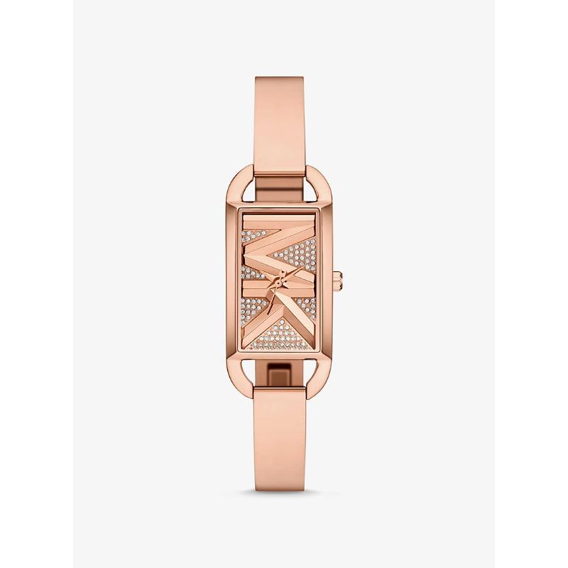 

Michael Kors Mini Empire Pavé Rose Gold-Tone Bangle Watch MK4858 рожевий колір золота
