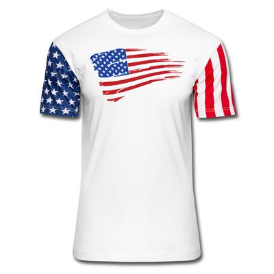 T-shirt da uomo bandiera americana invecchiata, maglietta patriottica americana, t-shirt stelle e strisce