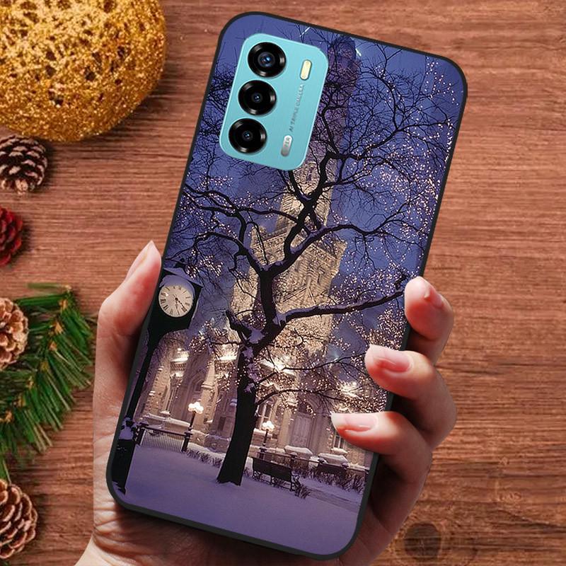 Christmas Silicone Soft Case for ZTE Blade V40 V30 Vita V40 Design V41 Smart A7050 Cover Bumper 8030 9030 Cute Bumper Funda