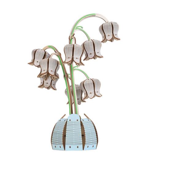 Wooden 3D Puzzle Flower DIY Handmade Potted Sunflower Lily Hydrangea Moth Orchids Bell Flower Jigsaw Decoration Floral Plants Building Crafts Kit