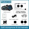 Motorcycle Intercom Headset Helmet BT 5.4 For 2 Riders Intercommunicator 500M Waterproof Music Sharing Interphone with FM Audio