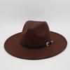 Flat Edge Jazz Hat, Men'S And Women'S Felt Hat, European And American Hat 9.5 Large Brim, High-End Hat, Elegant Foreign Trade Cross-Border Top Hat