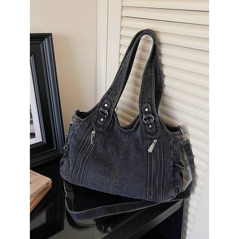 Denim-Tasche für Damen2026Neue trendige lässige Umhängetasche, geräumige Tragetasche, geeignet für die Uni und den Weg zur Arbeit, Crossbody-Ta