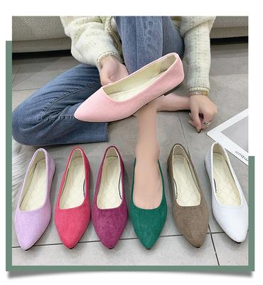 Mocassins à bout pointu pour femmes, chaussures bateau, chaussures plates décontractées de Ballet