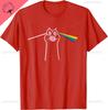 Cat Rainbow Light Cool Prism Science Spectral Unisex Unisex Kids Tshirt Kawayi Couple Cotton Customizable Camisas Streetwear