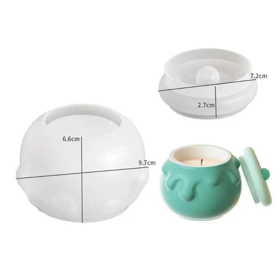 Ream Honey Jar Storage Box Candle Holder DIY Drip Resin Gypsum Candle Cup Jewelry Ornaments Silicone Mold Accessories Tools