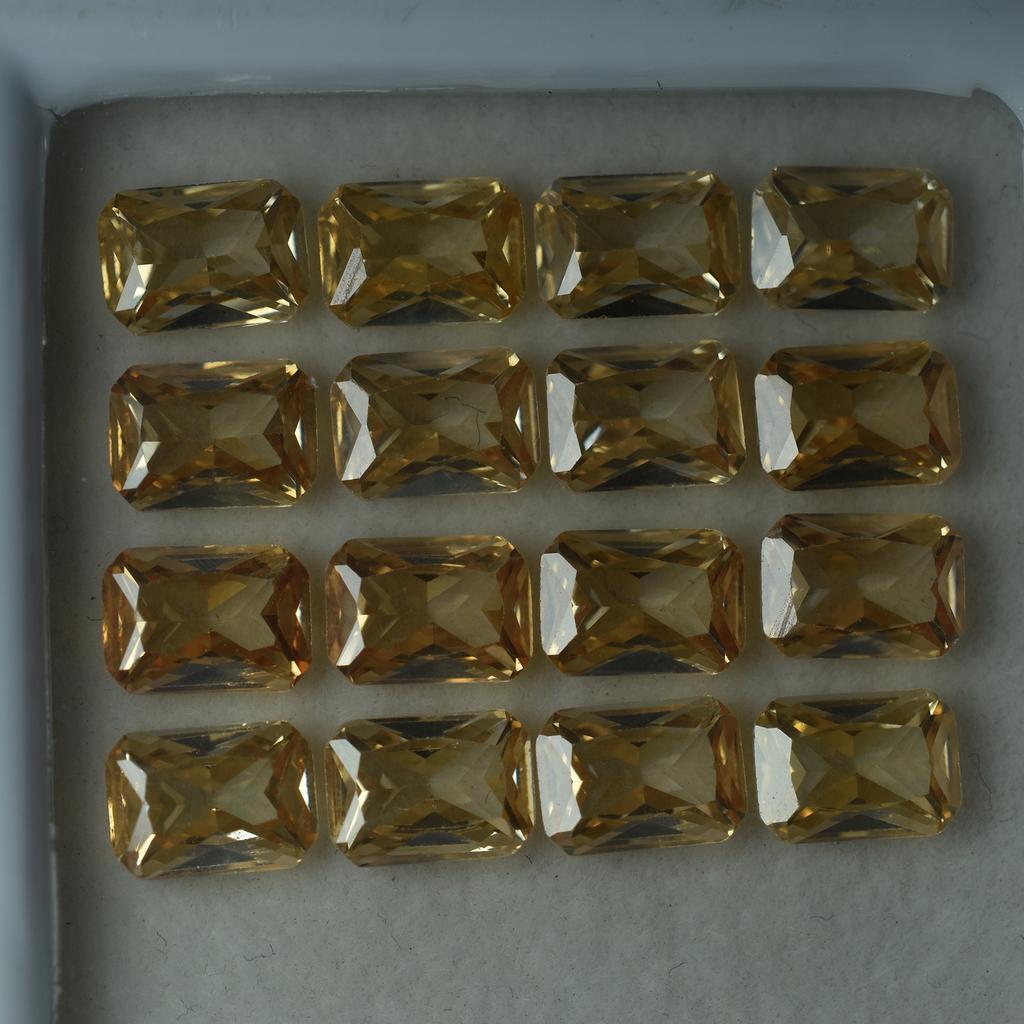51 Pcs Lot Natural Peach Sapphire Emerald Cut 7x5mm Certified Loose Gemstones