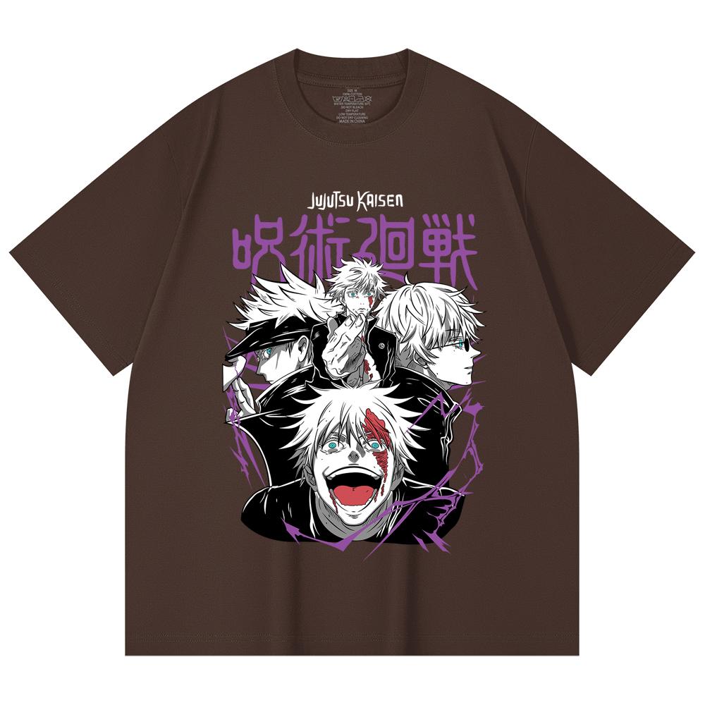 230 Gsm 100% Cotton Jujutsu Kaisen V3 Gojo Print Unisex Heavy Cotton T Shirt