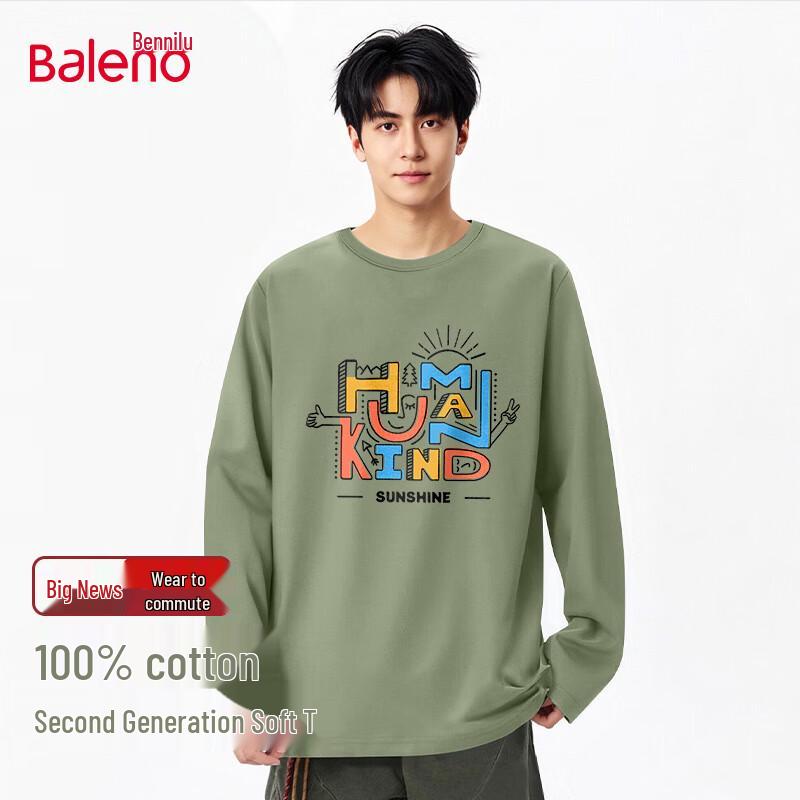 Baleno Men s Casual Long Sleeve Round Neck T-Shirt L