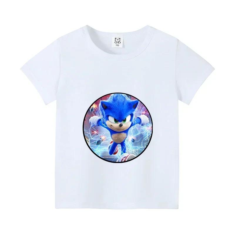 Purchased Products Sonics Tshirts Childrens Shortsleeved Casual Cotton Tshirts and 100 Cotton Cartoon Printed Tshirts