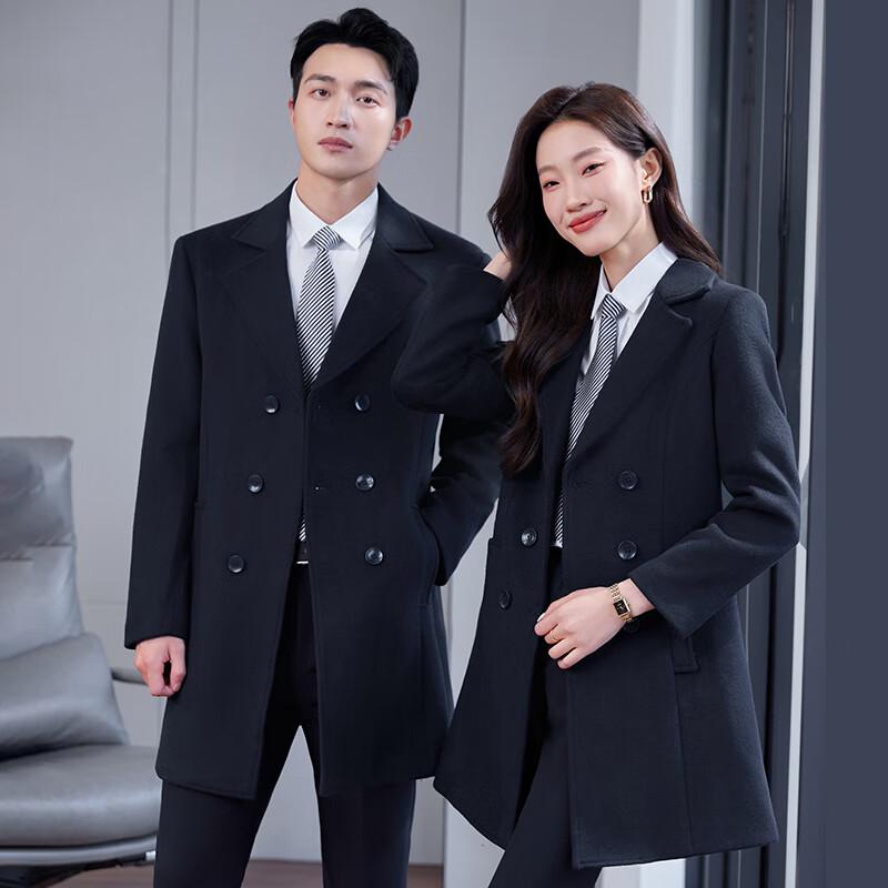 Teluoman Unisex Mid-length Wool Coat