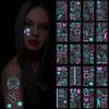 Dual Color Luminous Waterproof Tattoo Stickers For Music Festivals Singing Dancing Birthday Party Bars Night Clubs Fluorescent