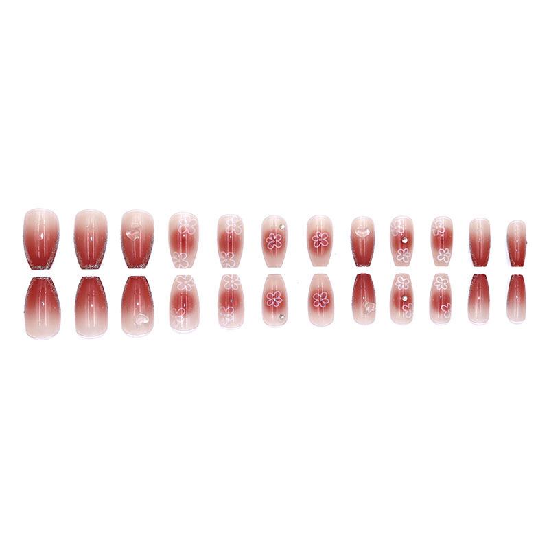 Net Celebrity Style Blush Nails: Ice-Clear, Whitening, Student-Friendly, Sweet Detachable Tips