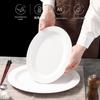Jiubing Melamine Pure White Oval and Waist-Shaped Serving Plates
