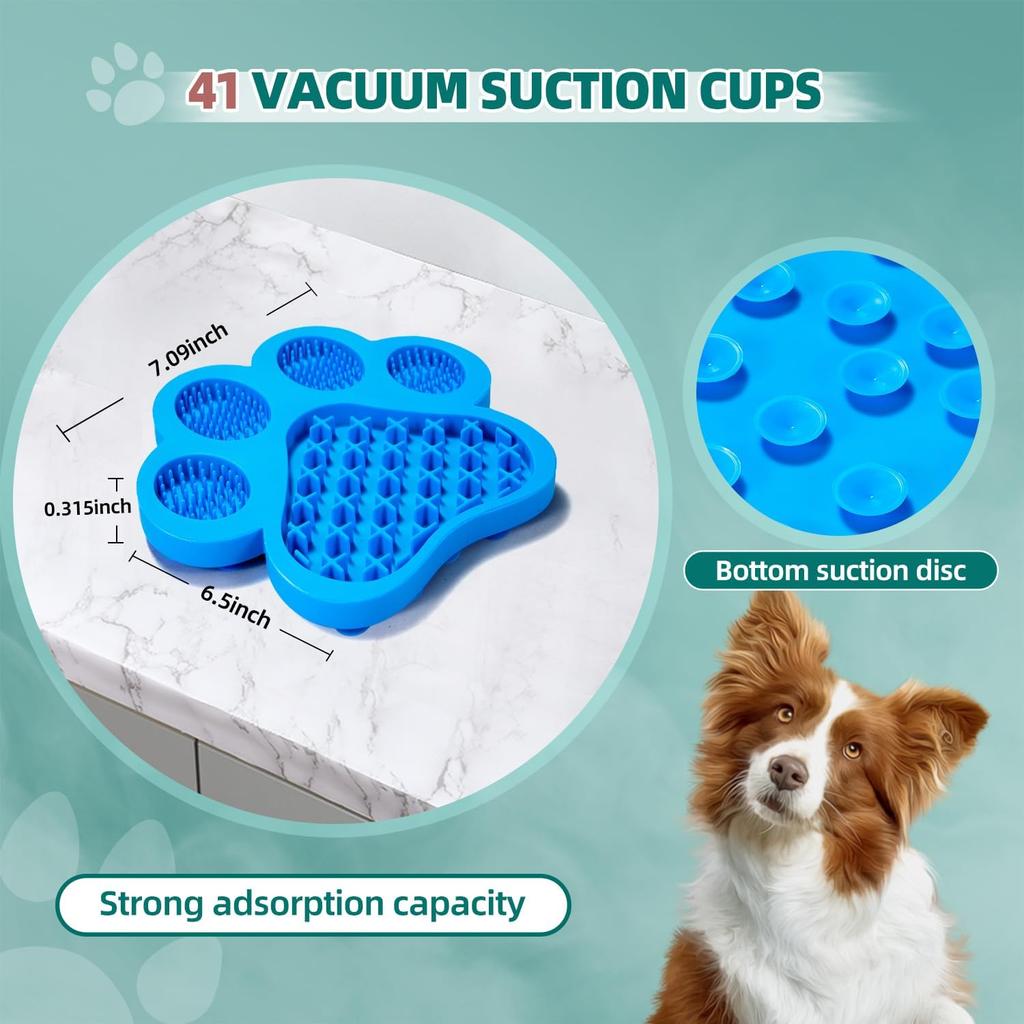 Lick Pad for Dogs Non-Slip Strong Suction Cup Fixed Soothing Toys Pet Grooming Bath Soothing Toys Anti-Anxiety Distraction Reble Reble Treats Can be