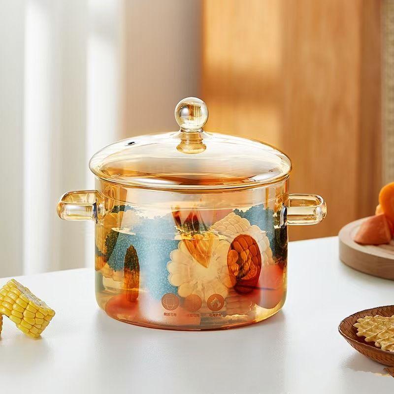 ZISIZ 1900ml Mehrzwecktopf aus hochborosilicate Glas