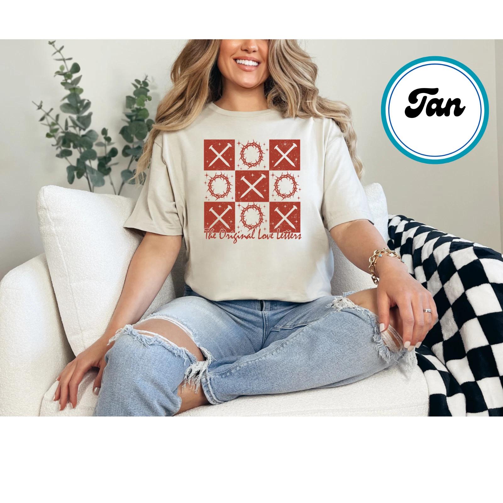 The Original Love Letters T-Shirt Women s Christian Graphic Shirt Tic Tac Toe S