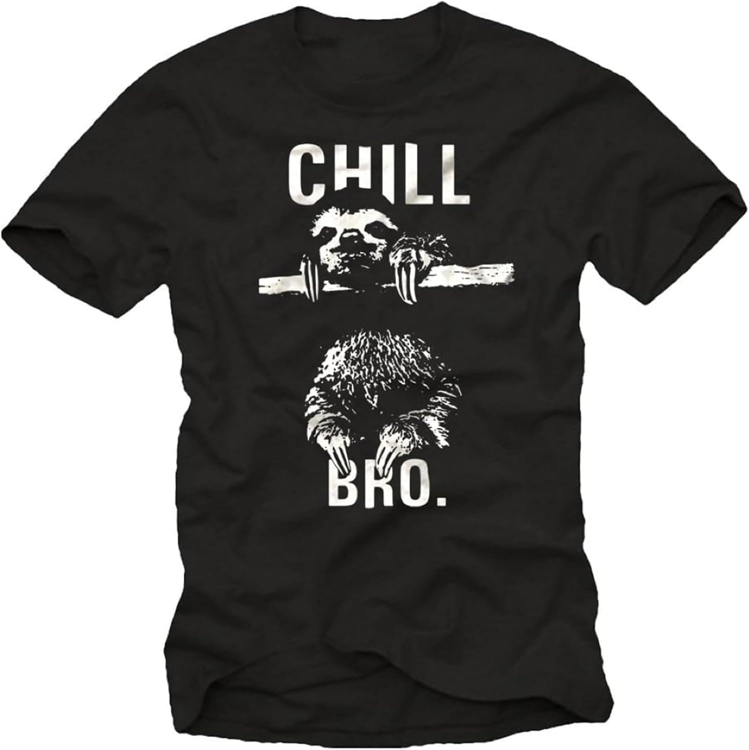 Hipster T-Shirt for Men Funny Sloth - CHILL BRO XL чёрный