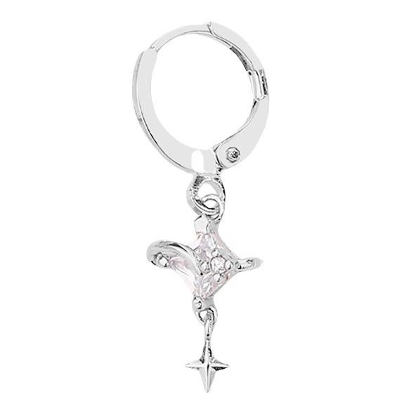 Diamond Star Earrings Spice Girl Free Pendant Wind Japanese Student Surround Quadrangle Ear Buckle