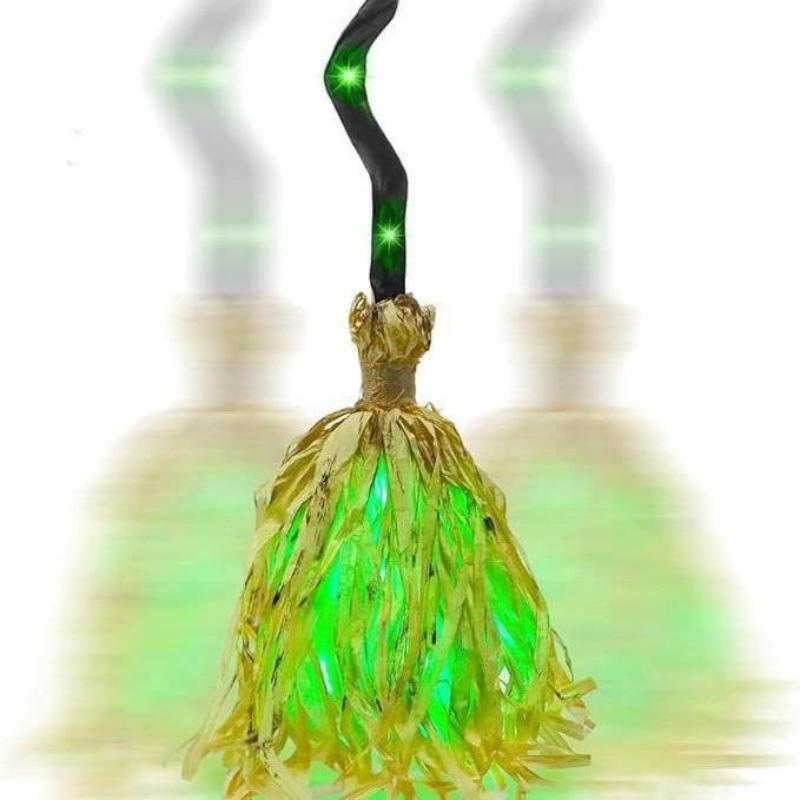 Halloween Magic Witch Broomstick,Animated Dancing Glowing Witch Broomstick With Weird Sounds Fun Halloween Party Prop