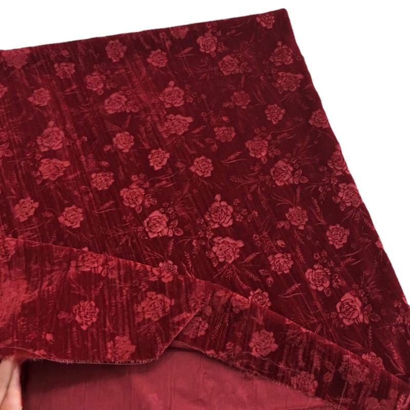Tkanina Żakardowa Aksamitna Brokatowa z Motywem Kwiatu Róży na Metr, Tkanina Wytłaczana do Szycia DIY Spódnicy, Cheongsamu, Odzieży, Szerokość 135cm